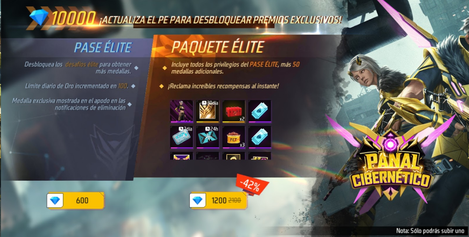 cuantos diamantes se requieren para adquirir un pase elite en free fire